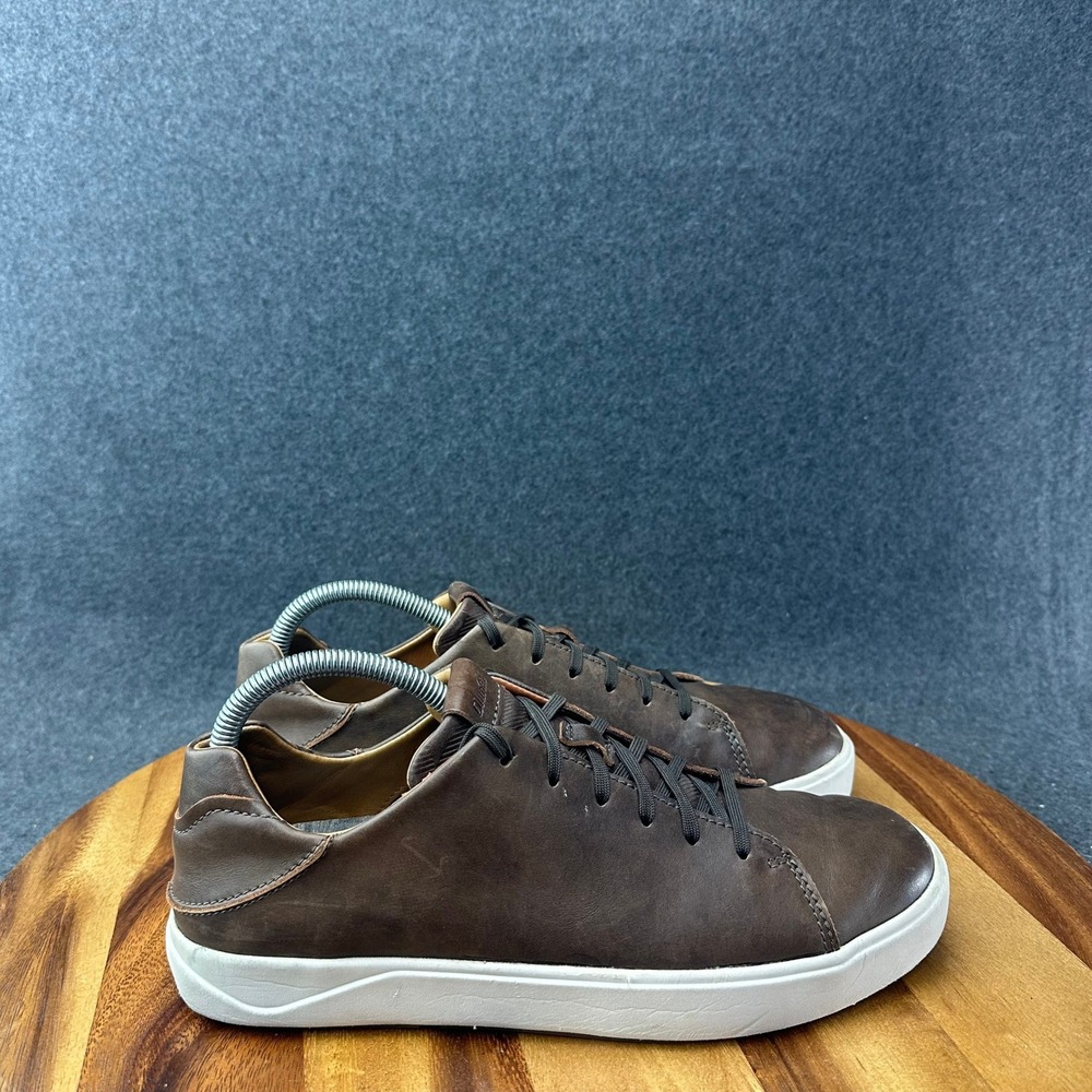 OluKai Lae'Ahi Li 'Ili Mens Size 8 Brown Casual Leather Sneakers 10455-6363